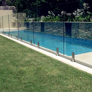 Barandilla Moderna para Piscina sin Marco, Barandilla <span class=keywords><strong>de</strong></span> Vidrio para <span class=keywords><strong>Escaleras</strong></span> y Terraz, Vidrio Templado Tintado y Diseño <span class=keywords><strong>de</strong></span> Barandilla con Soportes <span class=keywords><strong>de</strong></span> <span class=keywords><strong>Acero</strong></span> <span class=keywords><strong>Inoxidable</strong></span> - Product Image 4