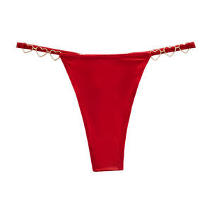 Tanga Sexy para mujer, nueva reina de la pala, decoración de amor, entrepierna de algodón, ropa interior de tiro bajo, novia, <span class=keywords><strong>esposa</strong></span>, amor, Tanga libre y divertida - Product Image 6
