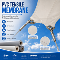 Tissu de membrane enduit PVDF haute résistance, imperméable et résistant à la traction pour abri de voiture et couverture de toit de stade