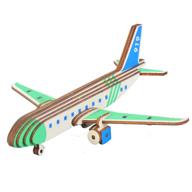 Сборка Oray DIY деревянный учебный строительный комплект 3D деревянные модели Пазлы цветные C919 авиалайнер самолет
