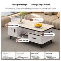 Ensemble table basse carrée en verre multifonctionnelle et meuble TV - Style européen moderne et minimaliste pour salon, idéal pour les petits espaces