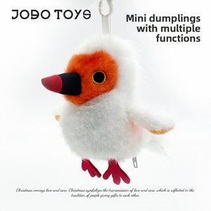 Pendentif en peluche courte série oiseaux (moineau, perruche) avec enregistrement de chant et plumes battantes, rembourrage en coton PP, mignon pour bébé - Product Image 3