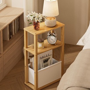 Wooden storage rack, cross-border creative home <b>sofa</b> narrow-edge book storage rack, solid wood multi-layer storage and - Product Image 2