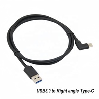 Adaptateur USB de type C mâle à angle droit 90 degrés 3.0 vers câble mâle USB 3.0 avec blindage de tresse et gaine en PVC