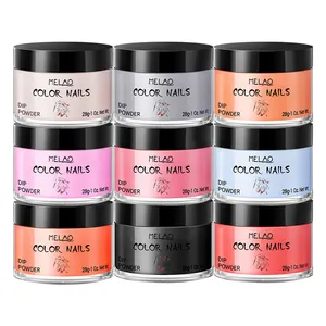 OEM/ODM private label without lamp cure art pigment 9 color dip dip acrylic powder nail dipping glitter nail