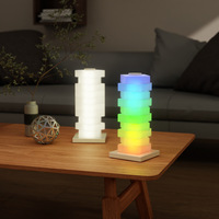 Lampe d'ambiance magique DIY RGB LED 15W avec chargeur sans fil, commande tactile, abat-jour blanc, décoration de chambre à coucher