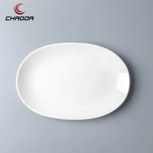 Прямая поставка с фабрики, керамическая овальная тарелка, белая керамическая посуда для ресторана, высококачественные фарфоровые тарелки для рыбы
