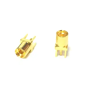 Conector coaxial RF MMCX hembra para soldadura, montaje PCB, recto