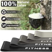 Ensemble de 5 bandes de boucle d'exercice de fitness en latex de couleur grise pour le butin de gymnastique, l'entraînement de force des jambes, la réadaptation, le yoga