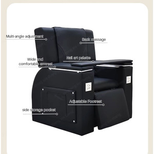 Fauteuil de pédicure et de massage portable sans tuyauterie, inclinable, à angle réglable, sans pompe, pour salon de manucure - Product Image 4