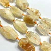 Perles de pierres précieuses semi-précieuses en citrine de forme irrégulière facettée de 15-20x30 mm, bloc long rectangulaire, pour la fabrication de bijoux