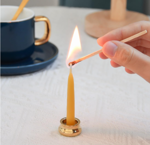 Velas Cónicas Mini Personalizadas con Portavelas de Latón, Vela de Cera de Abeja para Oración, Regalo para Yoga, Relajación y Rituales - Product Image 6