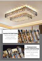 JYLIGHTING Lampe en cristal de luxe Lampe de plafond de salon Moderne Simple Atmosphère Lampe de chambre principale de restaurant de luxe