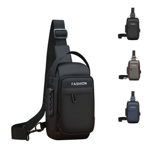 Nueva llegada: Bolsa de pecho impermeable para motocicleta con candado, antirrobo, para hombre, bandolera cruzada para exteriores. - Product Image 1
