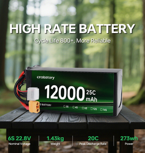 Batería de Alta Calidad 10000mah 12000mah 20C 6S 8S 12S 22.2v 29.6V Batería de Alta Tasa de Descarga para Drones - Product Image 3