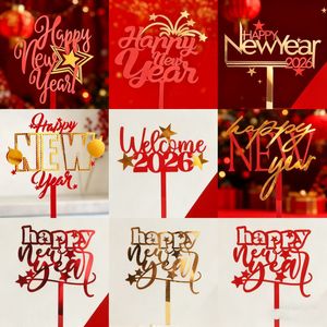 Honey And Sweetness <b>Acrylic</b> Cake Topper 2026 New Year Happy New Year Party Decoration Cake Plugin - Product Image 5