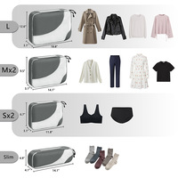 6 pièces ensemble organisateur de voyage pour valise souple haute qualité ripstop vêtements robes sous-vêtements chaussettes sacs de rangement avec logo personnalisé