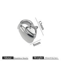 Nouveau connecteur de collier en acier inoxydable 316L plaqué PVD or 18 carats en forme de coeur fermoir mousqueton à ressort résultats de bijoux et composants