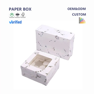 Directo de fábrica <span class=keywords><strong>Chef</strong></span> Cake Fresa Individual Muffin Cupcake Cajas Comida Caja de papel Embalaje Cajas de pastel 12X12X12 con ventana - Product Image 1