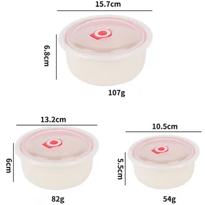 MU热销微波炉安全上菜碗密闭食品储存容器谷物汤塑料麦草碗带李