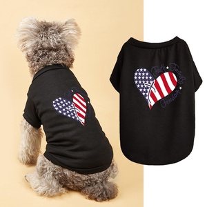 T-shirt per cani Bichon Teddy per il Giorno dell'Indipendenza Americana, con bandiera a cuore, in poliestere traspirante, per il tempo libero, costume creativo per feste - Product Image 6
