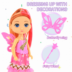 Venta al por mayor Pretty Girl mini moda modelo muñecas juguete 6,5 pulgadas incluyen alas de mariposa niñas regalo muñeca encantadora para niña - Product Image 3