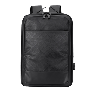 Unisex PU da máy tính xách tay Ba lô 20-39l Công suất Nylon chống thấm nước lót dây kéo đóng cửa USB sạc cổng cong dây đeo vai - Product Image 4