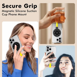 Support de boîtier de téléphone magnétique en silicone à forte adhérence avec ventouses support de téléphone portable adhésif mains libres pour miroir de douche - Product Image 4