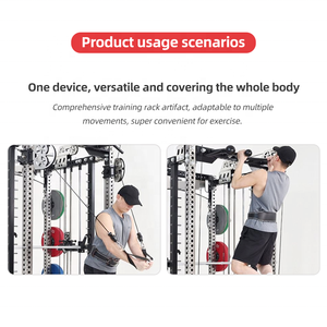 Máquina Smith Multifuncional de Grado Comercial Todo en Uno, Sistema de Gimnasio en Casa con <span class=keywords><strong>Poleas</strong></span> Dobles y Cable Crossover, <span class=keywords><strong>Jaula</strong></span> de Potencia - Product Image 3
