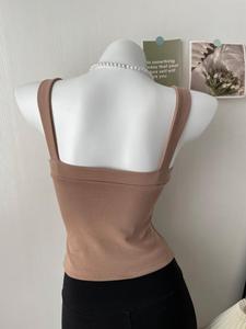 <span class=keywords><strong>Top</strong></span> <span class=keywords><strong>Bandeau</strong></span> sin Mangas <span class=keywords><strong>con</strong></span> <span class=keywords><strong>Tirantes</strong></span> y Cuello Cuadrado, Estilo Sexy, Personalizado, para Mujer, Otoño, Ajustado, Color Sólido - Product Image 5