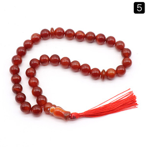 Magnifique bracelet de prière musulman en pierre d'agate naturelle de guérison, 33 perles, bijoux pour ornement de voiture, décoration - Product Image 6