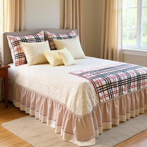 Parure de lit Toby King, taille King, en coton, avec volants, motif géométrique classique, literie pour la maison, ensemble de 7 pièces - Product Image 2