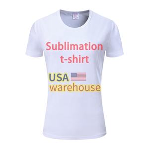 Polyester Sublimation t Shirt for Women Cotton Feel Us Warehouse 100% Polyester Blank <b>White</b> T-shirts for Sublimation Printing - Product Image 1