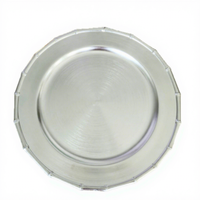 Assiettes de Présentation en Plastique Argenté Électroplaqué Non Toxique, Style Vintage Luxe Léger pour Fêtes, Mariages et Dîners