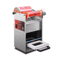 Semi-automatique Lunch-Box Tofu Plaque Film Thermoscellage machine Plateau Scellant Fast Food Conteneur
