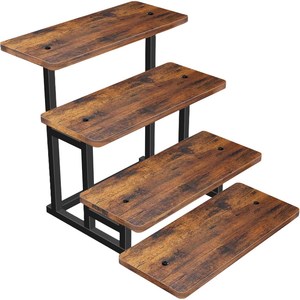 Présentoirs en <span class=keywords><strong>bois</strong></span> à 4 niveaux avec cadre métallique, ensemble de table à dessert antidérapant et stable pour la présentation de gâteaux, cupcakes et snacks - Product Image 5