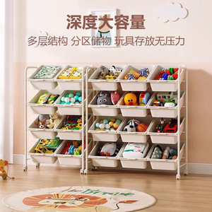 Multi Layer Childrens Toy Storage Rack Large Capacity Mobile Floor Cabinet Baby Organizer Five Layers Upgraded Thickened - Product Image 4