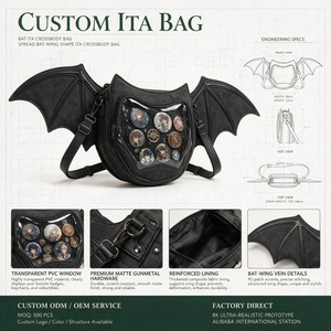 Sac Ita personnalisé Fabricant à bas quantité minimale de commande Designer clair avec ailes Sac Ita chauve-souris - Product Image 4