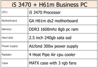 Core i5 3470 Cheap Full Gaming Pc Custom Computer Set Equipment Desktops Prebuilt Wholesale Build Desktop Gamer Pc