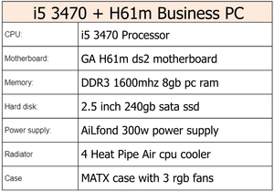 Core I5 3470 Giá Rẻ Đầy Đủ Chơi Game PC Tùy Chỉnh Máy Tính Thiết Lập Thiết Bị Máy Tính Để Bàn Prebuilt Bán Buôn Xây Dựng Máy Tính Để Bàn Gamer PC - Product Image 2