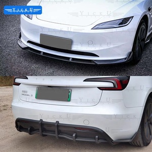 ชุดแต่งคาร์บอนไฟเบอร์แท้ ประกอบด้วยลิ้นหน้า สเกิร์ตข้าง ดิฟฟิวเซอร์หลัง สปอยเลอร์หลัง เหมาะสำหรับรถเทสล่า โมเดล <span class=keywords><strong>3</strong></span> ไวด์บอดี้ รุ่นปี 23 ที่ได้รับการปรับปรุง - Product Image 5