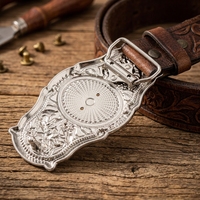 Boucle de ceinture de cowboy en alliage de zinc métallique avec logo 3D gravé sur mesure, plaquée or, pour hommes, vente en gros d'usine OEM