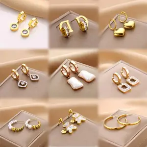 New Design Wholesale 18k Fashion Golden roses Stud Earrings for Girls Jewelry Gift