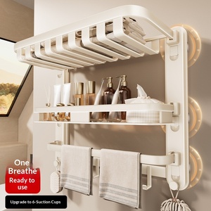 <span class=keywords><strong>Toallero</strong></span> Plegable Blanco Crema, <span class=keywords><strong>Toallero</strong></span> de Pared con <span class=keywords><strong>Taladro</strong></span> - Instalación <span class=keywords><strong>sin</strong></span> Perforaciones - Product Image 1