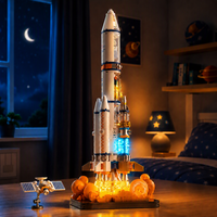 Modèle de fusée spatiale semi-transparente de la marque KAVO, blocs de construction en plastique ABS, thème spatial, jouet éducatif DIY pour enfants et adultes