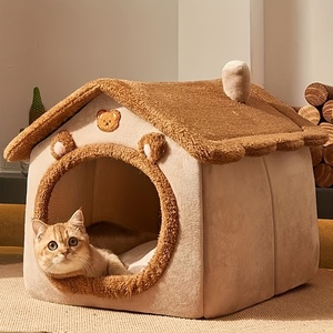 Opvouwbare hondenbench, hondenmand, matras voor kleine en middelgrote honden en katten, warme winterkattenmand, nest, mand, huisdieren, puppyhol, bank, huisdierproducten - Product Image 2