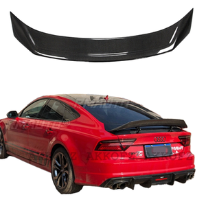 Audi A7 2011-2014 Carbon Fiber R Style Rear Spoiler Trunk <b>Wing</b> Glossy <b>Black</b> FRP Forged Carbon Exterior Accessories - Product Image 1