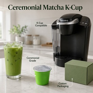 Capsules de Matcha Latte – Boîte de 10 dosettes de thé vert crémeux et onctueux <span class=keywords><strong>pour</strong></span> machine à café individuelle – Approvisionnement en gros - Product Image 4
