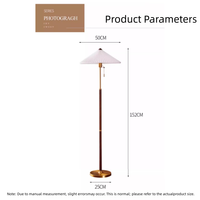 Lampe de sol en bois rustique moderne avec hauteur réglable et lumière LED à intensité variable pour le salon, la chambre à coucher, le bureau à domicile, la décoration