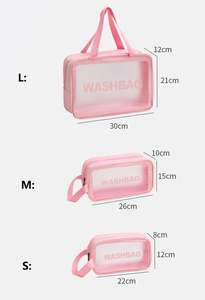 Bolsa de Cosméticos Transparente Personalizable con Logotipo, Bolsa de Maquillaje Transparente con Cierre de TPU Rosa - Product Image 5